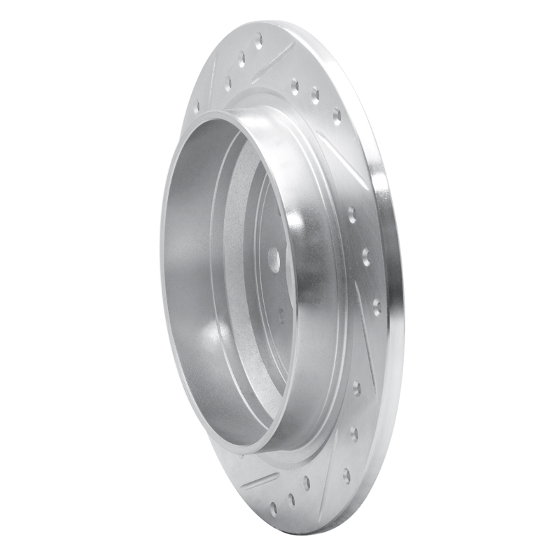 Volvo V70 Brake Rotor (1) - Rear Right - R1 Concepts - Drilled & Slotted - Silver - `98-`00